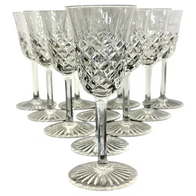 Pre-owned Baccarat Set Of 11  Crystal Burgos Wine Glasses, Circa 1940 In Gray