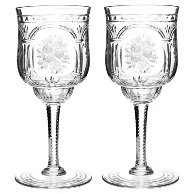 Pre-owned Baccarat Set Of 12  Vallee Pattern Wine Goblets In Gray