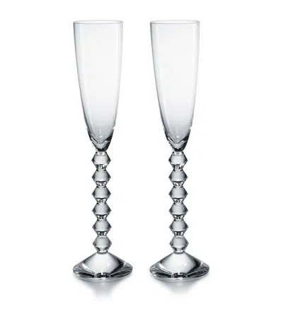 Baccarat Set Of 2 Flutissimo Champagne Flutes In Transparent