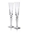 Baccarat Mille Nuits Flutissimo Set Of 2 Lead Crystal Flutes In Clear
