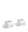 Baccarat Set Of 2 Porcelain Talleyrand Tea Cups And Saucers