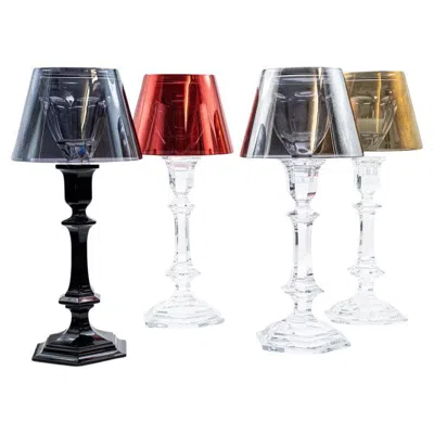 Pre-owned Baccarat Set Of 4  Harcourt Our Fire Candle Holders By Philippe Starck, France In Gray