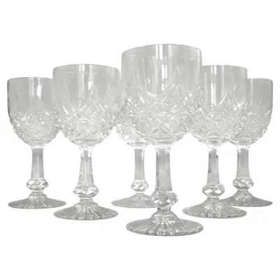 Pre-owned Baccarat Set Of 6  Aperitif Crystal Glasses - Colbert Pattern In Gray