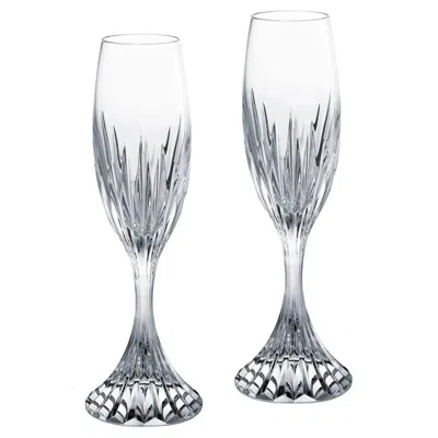 Pre-owned Baccarat Set Of Six Crystal "massena" Champagne Flutes By  In Gray