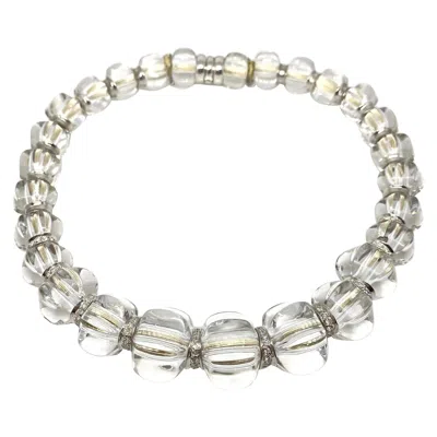 Pre-owned Baccarat Sherazade Crystal And Diamond Necklace In 18k White Gold France