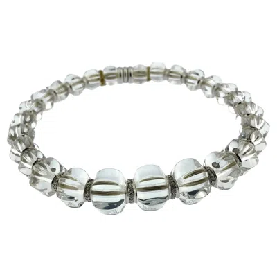 Pre-owned Baccarat Sherazade White Gold Necklace With Crystals And Diamonds