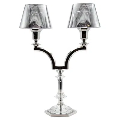 Pre-owned Baccarat Silver  Harcourt Our Fire Candle Holder Two Arms Philippe Starck, France