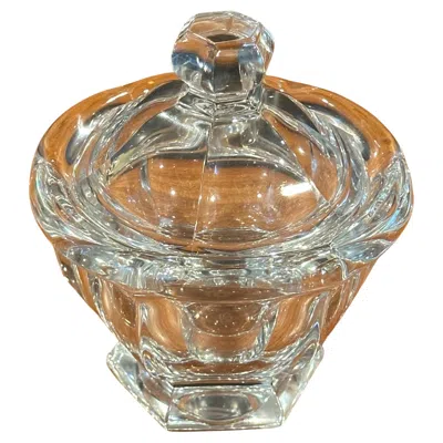 Pre-owned Baccarat Small Crystal Covered Candy Bowl By  In Brown
