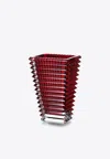 Baccarat Eye Small Rectangular Red Vase In Red