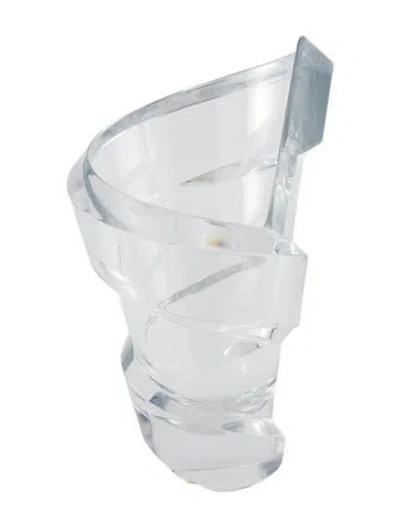 Pre-owned Baccarat Small Crystal Spirale Vase In Transparent