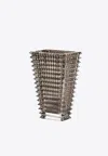 Baccarat Small Rectangular Crystal Eye Vase In Gray