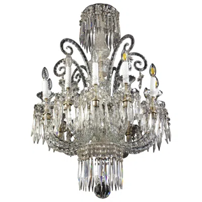 Pre-owned Baccarat Spectacular 19th Century French Crystal Chandelier, 1880s In Transparent