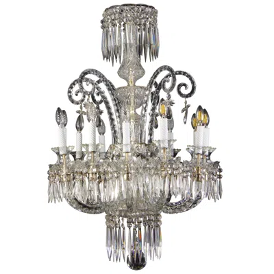 Pre-owned Baccarat Spectacular 19th Century French Crystal Chandelier, 1880s In Transparent
