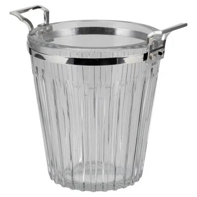 Pre-owned Baccarat Stunning 20th Century French Silver Plated &  Glass Wine Cooler C.1960