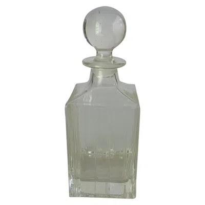Pre-owned Baccarat Style Crystal Square Perfection Whiskey Decanter France 20th Century In Transparent