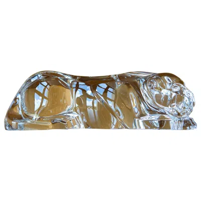 Pre-owned Baccarat Stylized Crystal Panther Sculpture By , Circa 1970s In Brown