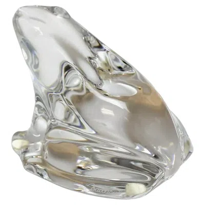 Pre-owned Baccarat Stylized Frog Sculpture / Paperweight By  In Gray
