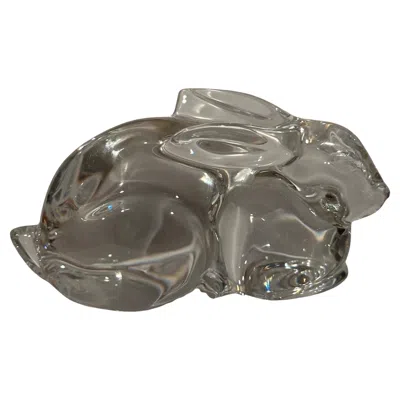 Pre-owned Baccarat Stylized Rabbit Sculpture / Paperweight By  In Gray