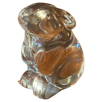 Pre-owned Baccarat Stylized Sitting Bunny Rabbit Sculpture / Paperweight By  In Brown