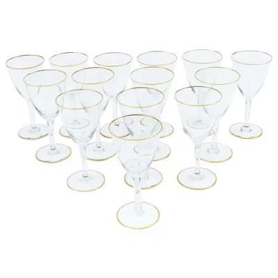 Pre-owned Baccarat Tall  Crystal Tableware Wine / Water Service / 12 People In Gold