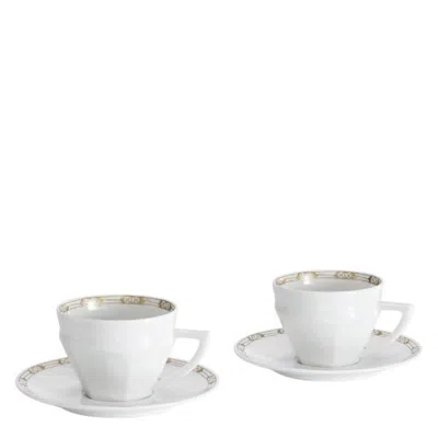 Baccarat Talleyrand Tea Cups And Saucers - Set Of 2 In White