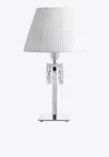 Baccarat Torch Crystal Desk Lamp With White Shade In White