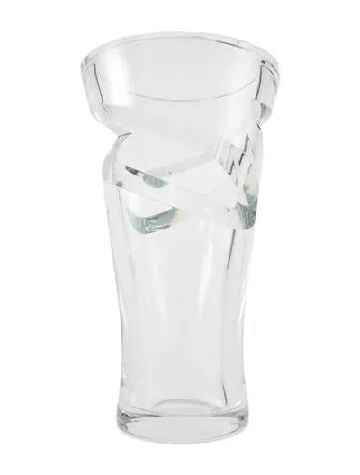 Pre-owned Baccarat Tornado Crystal Vase In Transparent