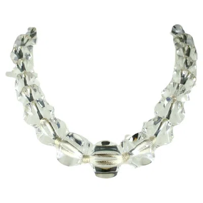 Pre-owned Baccarat , Transparent Crystal And .925 Silver "scherazade" Necklace, 2000s In Multi