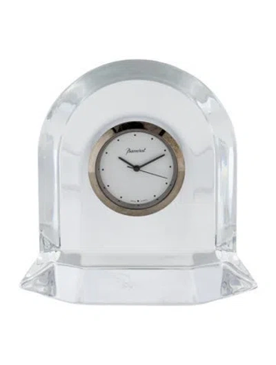 Pre-owned Baccarat Véga Desk Clock In Transparent