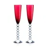 Baccarat Vega Flutissimo Champagne Flute, Set Of 2 In Red