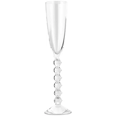 Baccarat Vega Flutissimo  Clear Flute 2811802 - Set Of 2 In Green