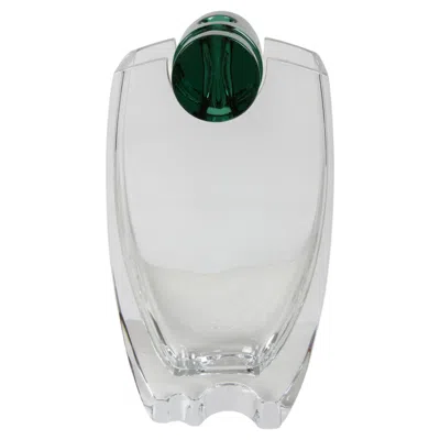 Pre-owned Baccarat Vintage  "océanie" Green Accent Crystal Flower Vase By Thomas Bastide
