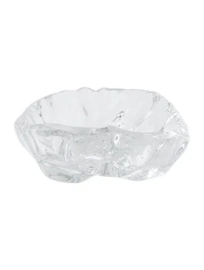 Pre-owned Baccarat Vintage Mini Oyster Shell Crystal Bowl In Clear