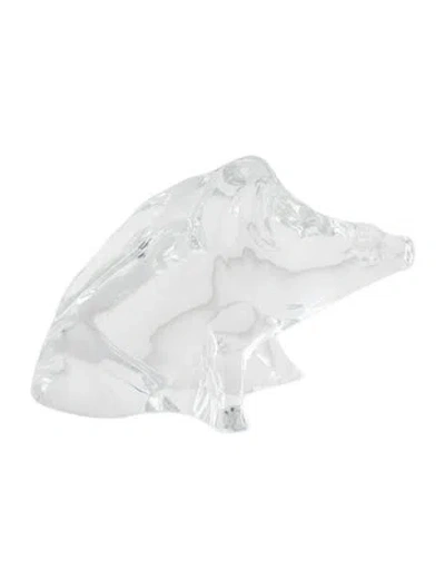 Pre-owned Baccarat Wild Boar Pig Figurine In Clear