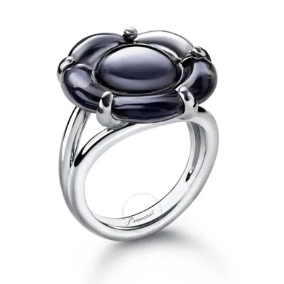 Baccarat Women's B Flower Silver Crystal Ring 2806549 In Blue