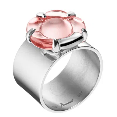 Baccarat Women's B Flower Silver Crystal Ring 2807217 In Metallic