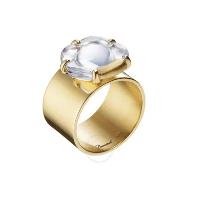 Baccarat Women's B Flower Vermeil Clear Crystal Ring 2803705 In Gold-tone