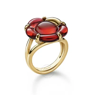 Baccarat Women's B Flower Vermeil Red Crystal Ring 2807657 In Gold