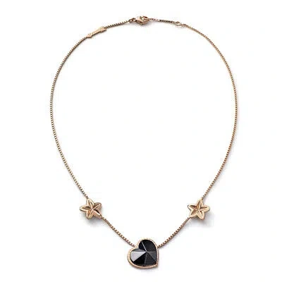 Pre-owned Baccarat Women's Etoile Mon Coeur Vermeil Black Crystal Necklace 2812893