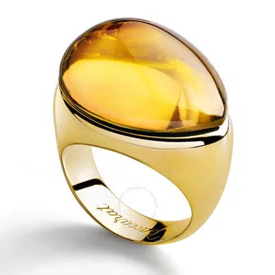 Baccarat Women's Fashion Jewelry | Galea Vermeil Honey Crystal Ring 2805638 In Gold