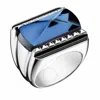 BACCARAT BACCARAT WOMEN'S LOUXOR STERLING SILVER BLUE CRYSTAL RING 2808042