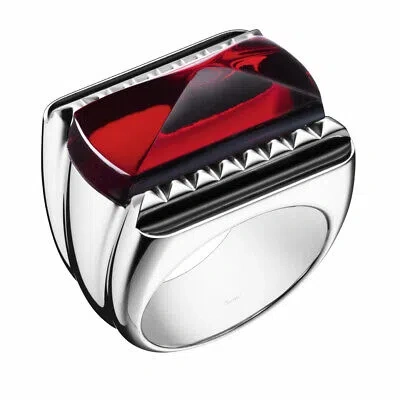 Pre-owned Baccarat Women's Louxor Sterling Silver Red Crystal Ring 2808047