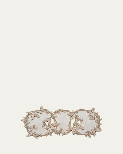 Baccarat X Kim Seybert Diamant Butterflies Table Runner In Whiteblush