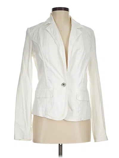 Pre-owned Baccini Blazer Jacket In White