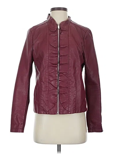 Pre-owned Baccini Jacket In Burgundy