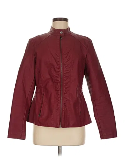 Pre-owned Baccini Jacket In Burgundy
