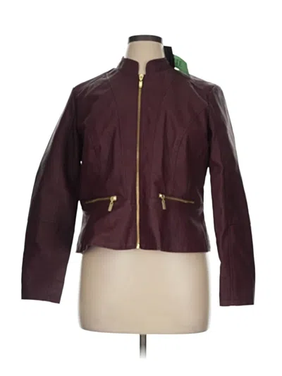 Pre-owned Baccini Jacket In Burgundy