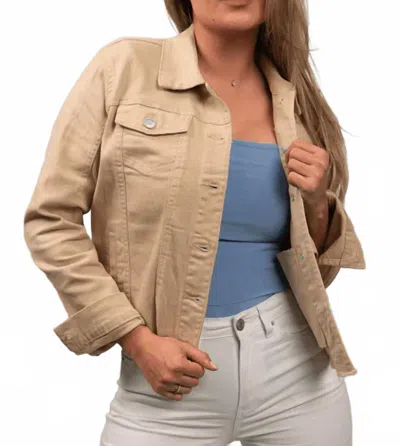 Baccini Spring Fling Denim Jacket In Tan In Brown