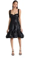Bach Mai Bustier Mini Volant Gown Black 2 In Black