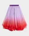 Bach Mai Ombre Flounce Circle Skirt In Lavender Horizon